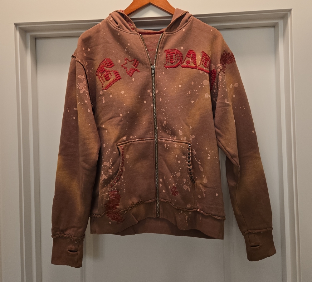 Couture Edward DADA Brown Zip-Up Sweater